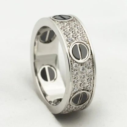 Mysitc LOVE RING 5.5MM DIAMONDS PAVED CERAMIC