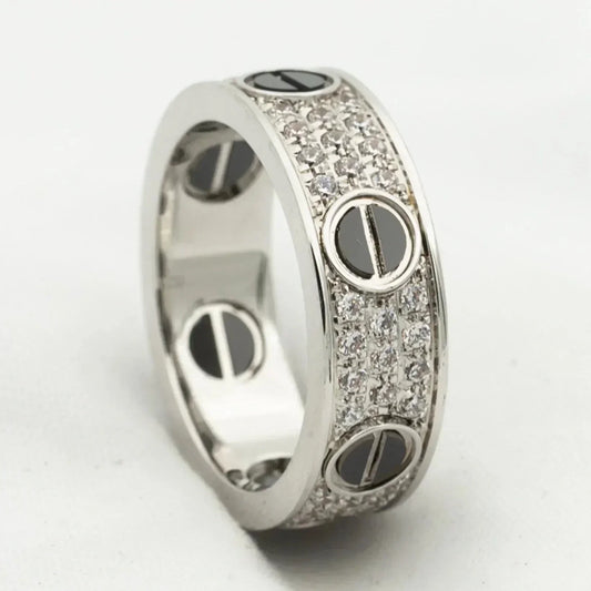 Mysitc LOVE RING 5.5MM DIAMONDS PAVED CERAMIC