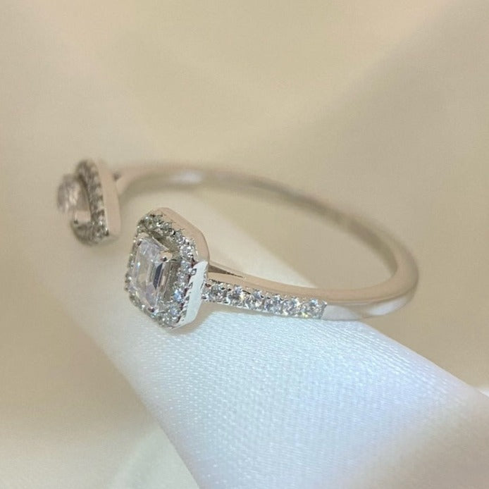 [Mystic ]MY TWIN TOI & MOI SILVER DIAMOND RING