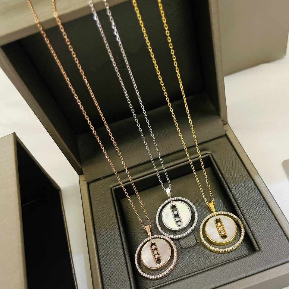 [Mystic ]Mystic  MOVE MM NACRE BLANCHE DIAMOND NECKLACE