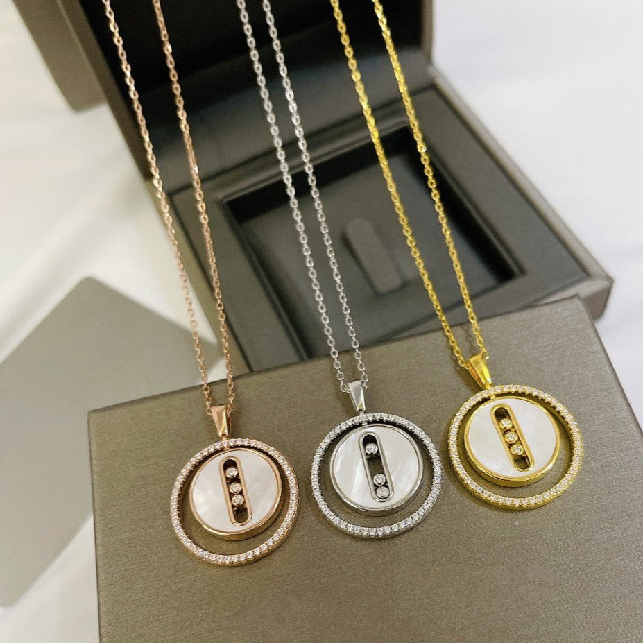 [Mystic ]Mystic  MOVE MM NACRE BLANCHE DIAMOND NECKLACE