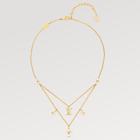 Mysitc FLOWERGRAM GOLD MOP DOUBLE ROW NECKLACE
