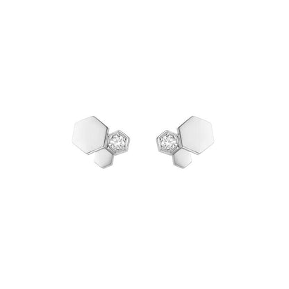 Mysitc BEE LOVE SILVER DIAMOND EARRINGS