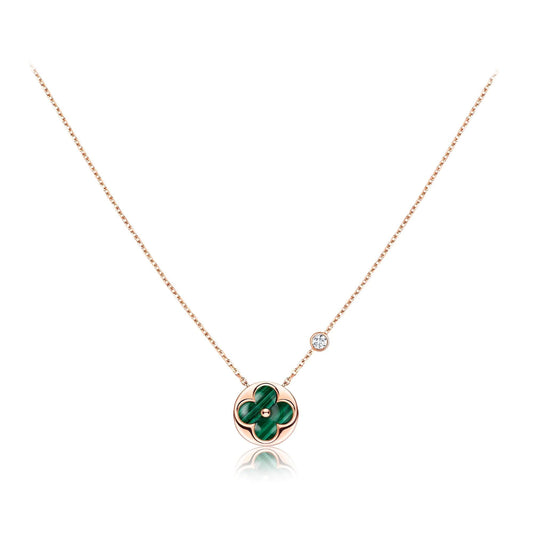 Mysitc SUN PEDANT PINK GOLD 1 DIAMOND NECKLACE