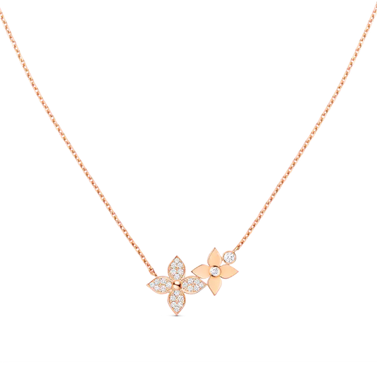Mysitc STAR BLOSSOM NECKLACE PINK GOLD DIAMONDS