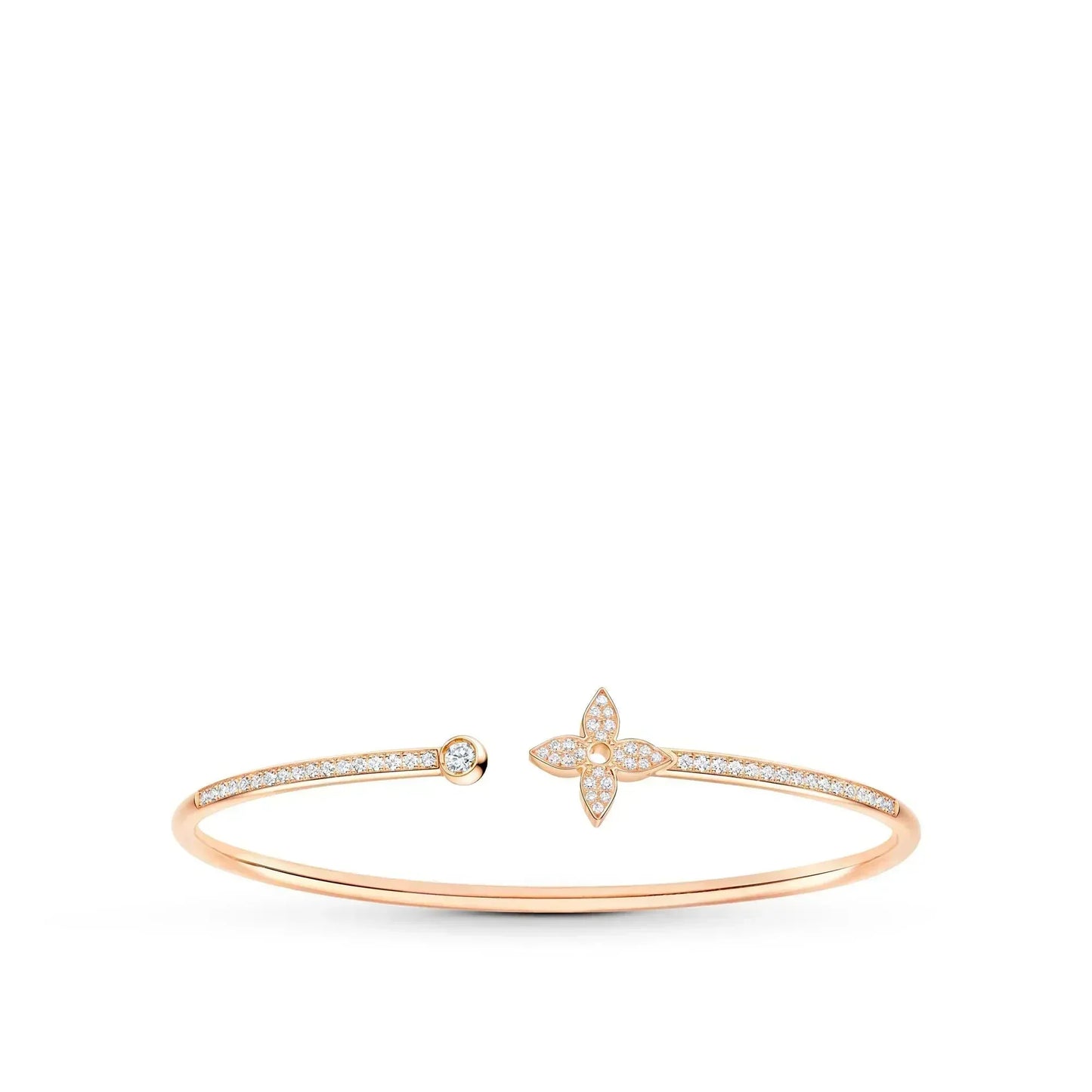 Mysitc IDYLLE PINK GOLD OPEN BRACELET DIAMOND PAVED