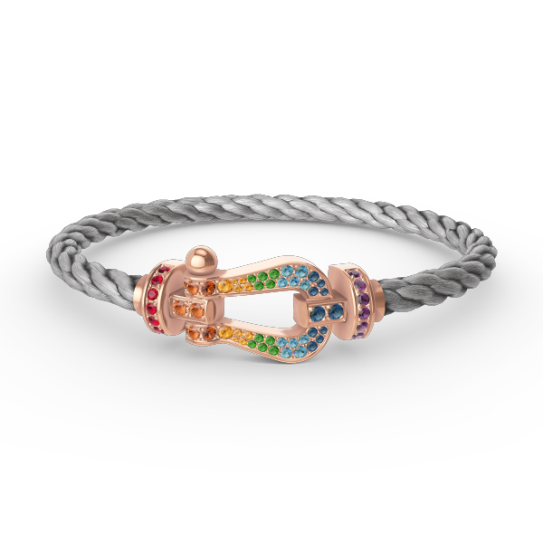 Mysitc FORCE LARGE HORSESHOE  COLORED DIAMOND BRACELET ROSE GOLD
