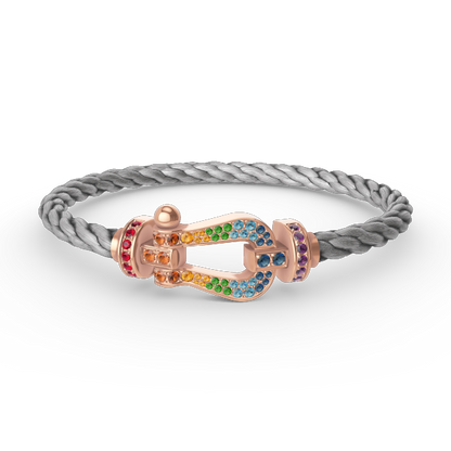 Mysitc FORCE LARGE HORSESHOE  COLORED DIAMOND BRACELET ROSE GOLD