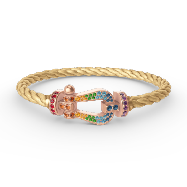 Mysitc FORCE LARGE HORSESHOE  COLORED DIAMOND BRACELET ROSE GOLD