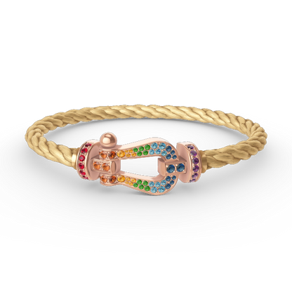 Mysitc FORCE LARGE HORSESHOE  COLORED DIAMOND BRACELET ROSE GOLD