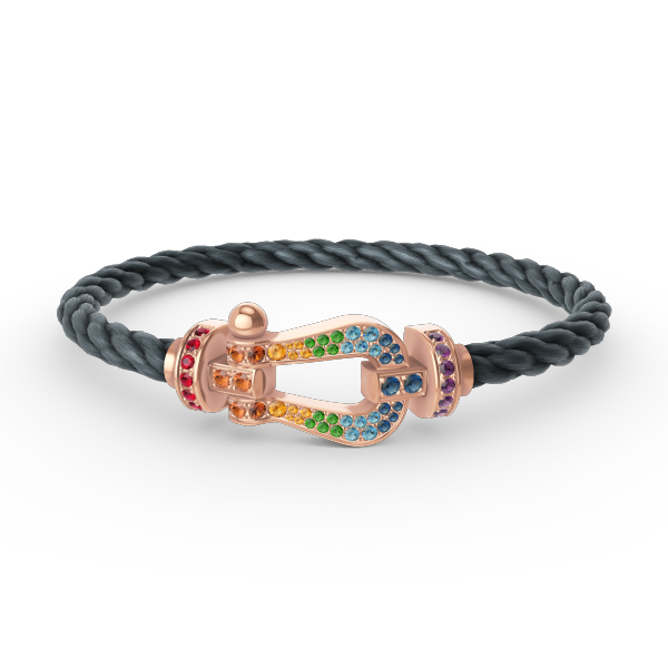 Mysitc FORCE LARGE HORSESHOE  COLORED DIAMOND BRACELET ROSE GOLD