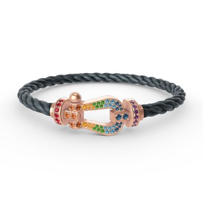 Mysitc FORCE LARGE HORSESHOE  COLORED DIAMOND BRACELET ROSE GOLD