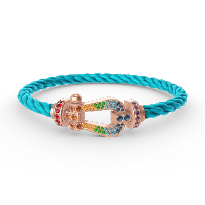 Mysitc FORCE LARGE HORSESHOE  COLORED DIAMOND BRACELET ROSE GOLD