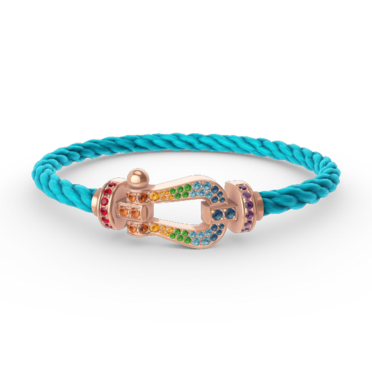 Mysitc FORCE LARGE HORSESHOE  COLORED DIAMOND BRACELET ROSE GOLD