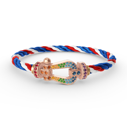 Mysitc FORCE LARGE HORSESHOE  COLORED DIAMOND BRACELET ROSE GOLD