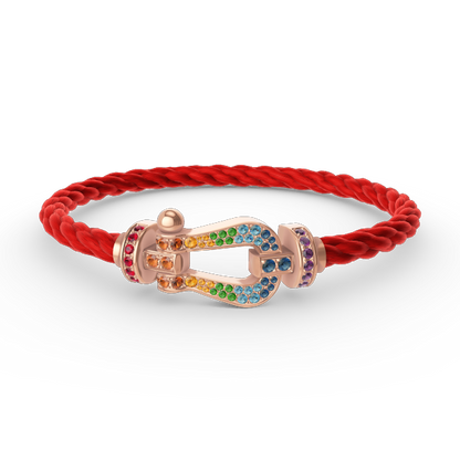Mysitc FORCE LARGE HORSESHOE  COLORED DIAMOND BRACELET ROSE GOLD