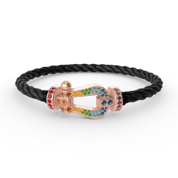 Mysitc FORCE LARGE HORSESHOE  COLORED DIAMOND BRACELET ROSE GOLD