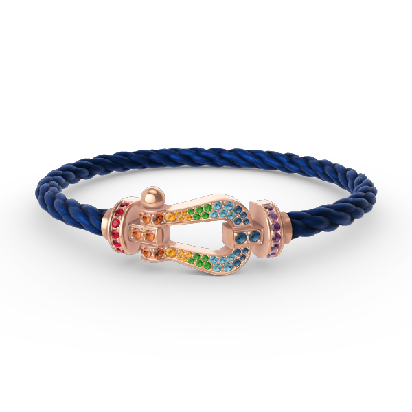 Mysitc FORCE LARGE HORSESHOE  COLORED DIAMOND BRACELET ROSE GOLD
