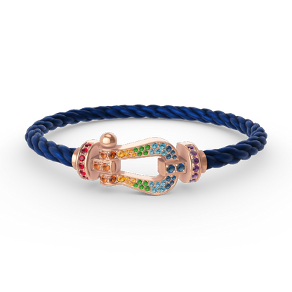 Mysitc FORCE LARGE HORSESHOE  COLORED DIAMOND BRACELET ROSE GOLD