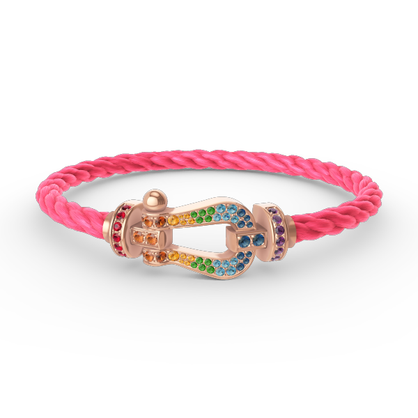 Mysitc FORCE LARGE HORSESHOE  COLORED DIAMOND BRACELET ROSE GOLD