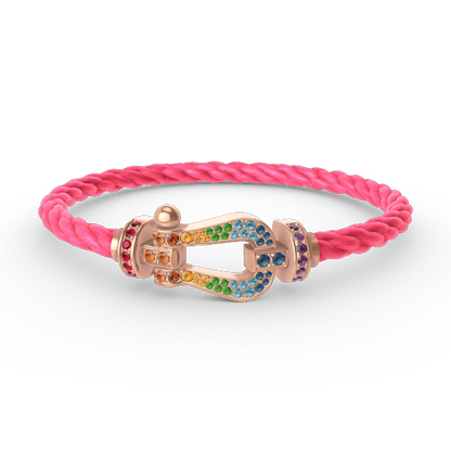 Mysitc FORCE LARGE HORSESHOE  COLORED DIAMOND BRACELET ROSE GOLD