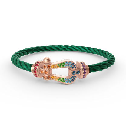 Mysitc FORCE LARGE HORSESHOE  COLORED DIAMOND BRACELET ROSE GOLD