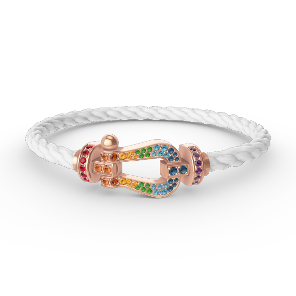 Mysitc FORCE LARGE HORSESHOE  COLORED DIAMOND BRACELET ROSE GOLD