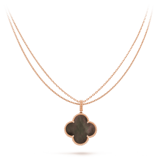 Mysitc CLOVER 25MM GOLD DARK MOP BIG CLOVER NECKLACE