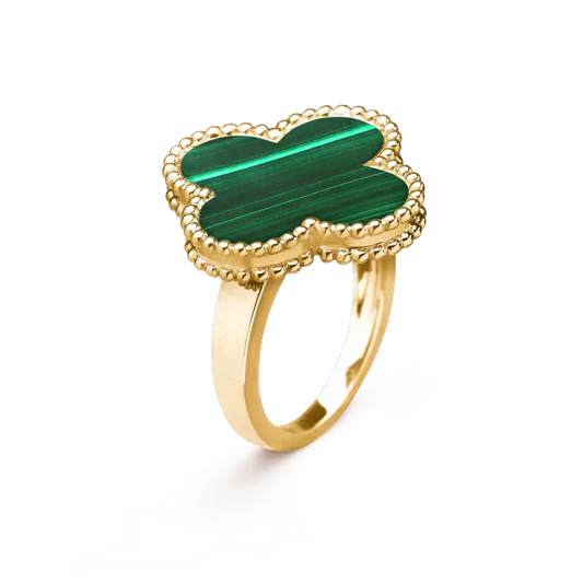 Mysitc CLOVER MALACHITE RING