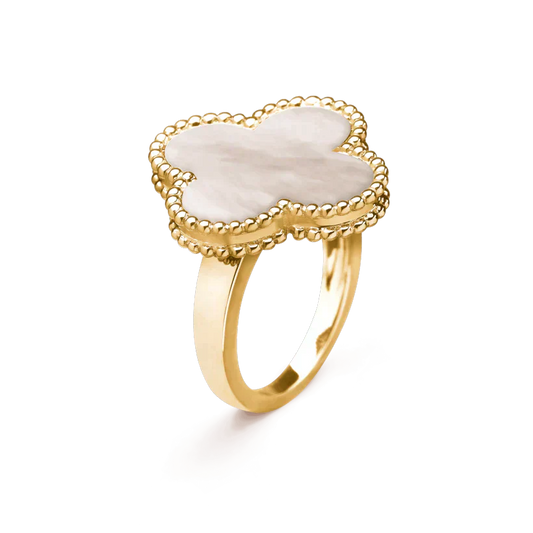 Mysitc CLOVER WHITE MOP RING
