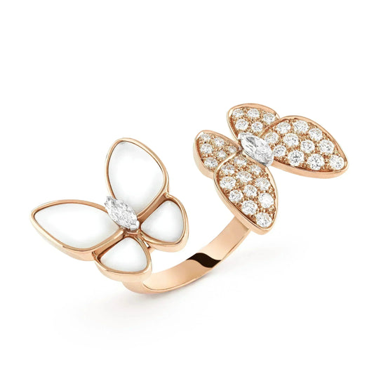 Mysitc TWIN BUTTERFLY DIAMOND MOP RING